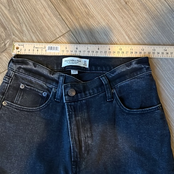 👖 ABERCROMBIE & FITCH Black Straight Jeans Sz 0 / 25 - Picture 5 of 7